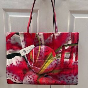 Tory Burch Floral Red Ella Tote Bag